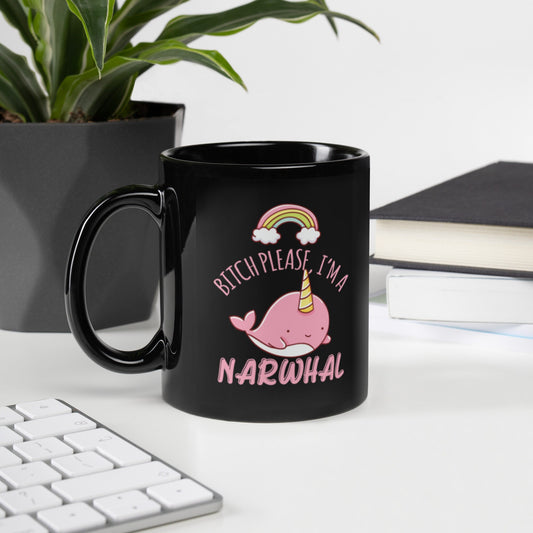 Narwhal Printed Coffee Mug - Cute Statement Ceramic Teacups - Trendy Graphic Mugs - Gift