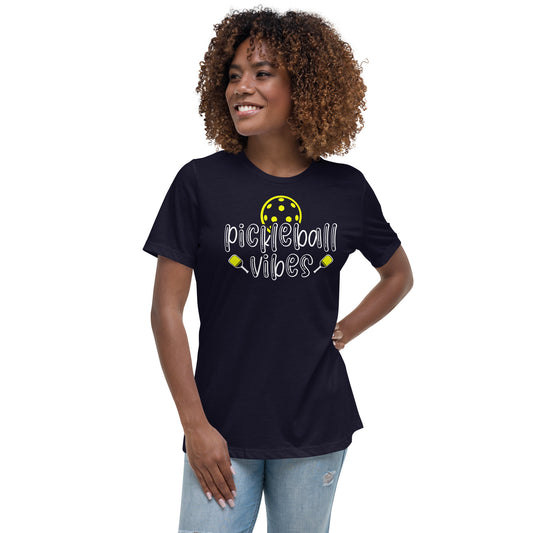 Sporty Chic: Women's 'Pickleball Vibes' Comfy Cotton Tee