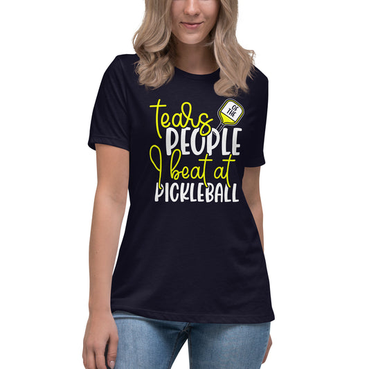 Victorious Player: Women's 'Tears of the People I Beat at Pickleball' Comfy Cotton Tee
